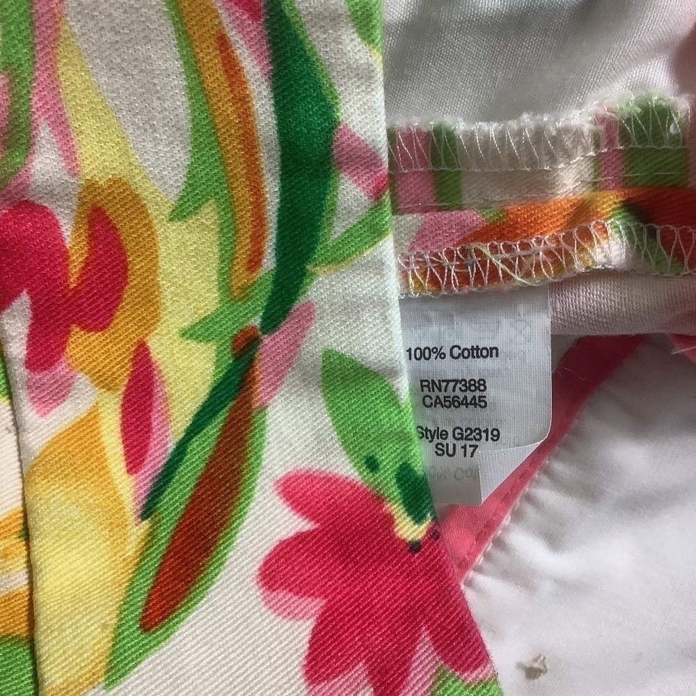 J. Crew Chino Shorts Side Zip Tropical Floral Pockets Size 0 - Picture 4 of 5